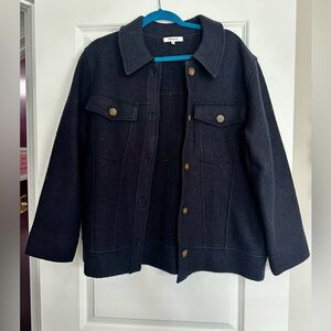100% Merino Wool Madewell Navy Shirt Jacket